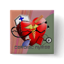 Cardiac Nurse Art Gifts Pinback Buttons