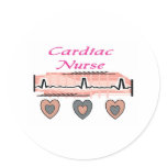 Cardiac Nurse EKG Paper Design Round Stickers