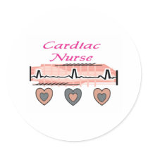 Cardiac Nurse EKG Paper Design Round Stickers