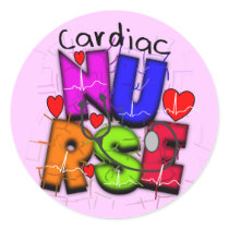 Cardiac Nurse Gifts--Unique Cardiac Design Round Stickers