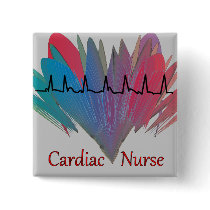 Cardiac Nurse QRS Design Pinback Button