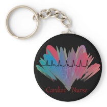 Cardiac Nurse QRS Design Keychains
