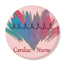 Cardiac Nurse QRS Design Fridge Magnets