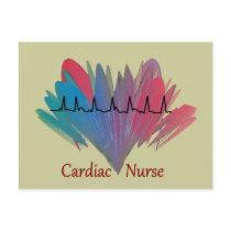 Cardiac Nurse QRS Design Postcards