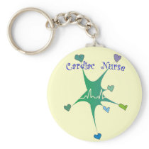 Cardiac Nurse Spiked Hearts QRS pattern Key Chains