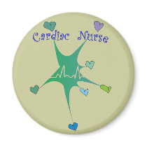 Cardiac Nurse Spiked Hearts QRS pattern Fridge Magnets