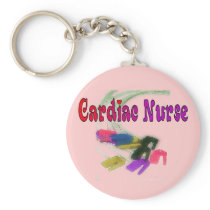 Cardiac Nurse Watercolor Art Gifts Keychain