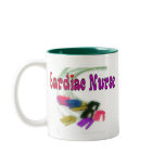 Cardiac Nurse Watercolor Art Gifts mugs