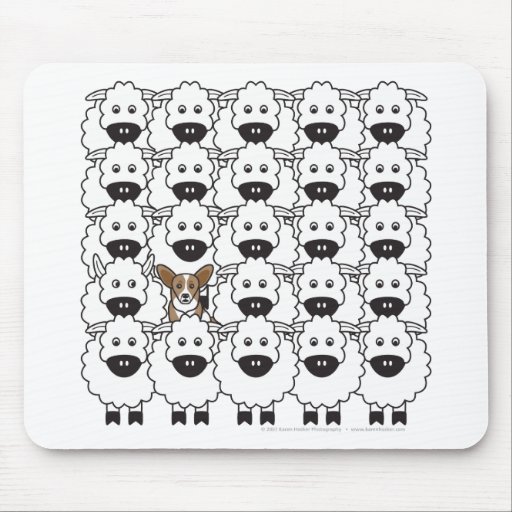 Cardigan Welsh Corgi in the Sheep Mouse Mat