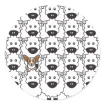 Cardigan Welsh Corgi in the Sheep Sticker