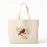 Cardinal and Dogwood Watercolor Tote Bag