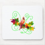 Cardinal and Leaves Mousepad