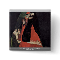 Cardinal And Nun, Or The Caress By Schiele Egon Buttons