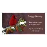 Cardinal and Pinecones Personalized Photo Card
