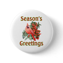 Cardinal Christmas Button