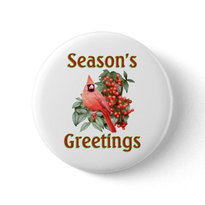 Cardinal Christmas Button by holidayideas