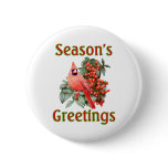 Cardinal Christmas buttons