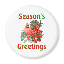 Cardinal Christmas Magnet