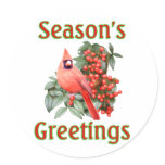 Cardinal Christmas Stickers