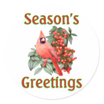 Cardinal Christmas Stickers