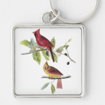 Cardinal du nord d'Audubon Porte-clefs
