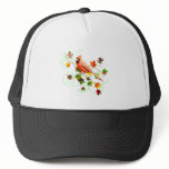 Cardinal & Fall Leaves Trucker Hats