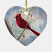 cardinal Heart Ornament