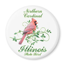 Cardinal Illinois State Bird Fridge Magnet