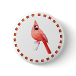 Cardinal in Circle Pin