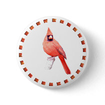 Cardinal in Circle Pin