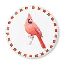 Cardinal in Circle Refrigerator Magnets