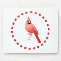 Cardinal in Circle Mousepads