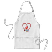 Cardinal in Heart Aprons