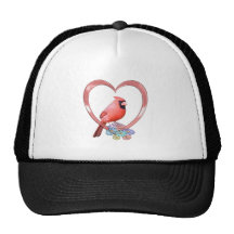 Cardinal in Heart Hat