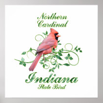 Cardinal Indiana State Bird Print