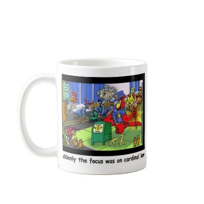 Cardinal Law Funny Law Cartoon Gifts & Collectable Coffee Mug by beardiethor123