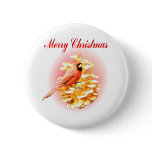 Cardinal Merry Christmas Pin