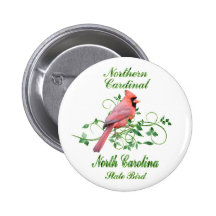 Cardinal North Carolina State Bird Buttons