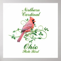 Cardinal Ohio State Bird Posters