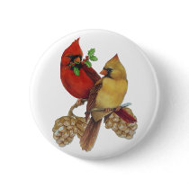 Cardinal Pair Pinback Buttons