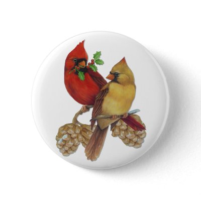 Cardinal Pair Pinback Buttons by Spice