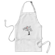 Cardinal Red Bird in Snowy Winter Tree Apron