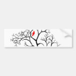 Cardinal Red Bird in Snowy Winter Tree Bumper Sticker
