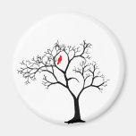 Cardinal Red Bird in Snowy Winter Tree Refrigerator Magnet