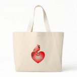 Cardinal Red Heart Tote Bags