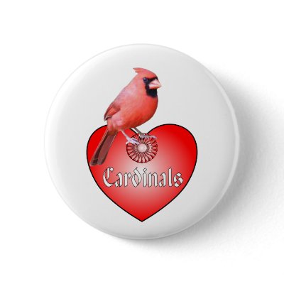 Cardinal Red Heart Buttons by TLArnold