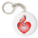Cardinal Red Heart Key Chains