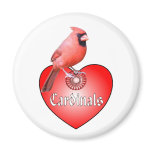 Cardinal Red Heart Refrigerator Magnet