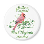 Cardinal West Virginia State Bird Fridge Magnets