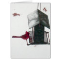 Cardinal Winter Birdhouse